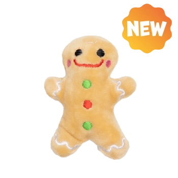 UNIQ PETS JUGUETE DE PELUCHE PARA GATOS PURRNIP muñeco de jengibre con hierba gatera 7 x 6 cm