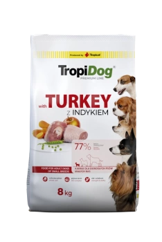 Tropidog Premium Adulto Razas Pequeñas con Pavo y Arroz 8kg