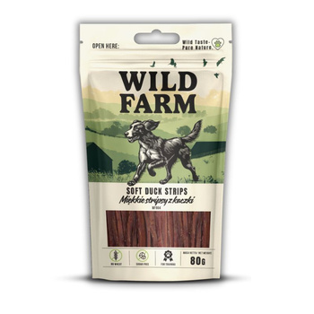 WILD FARM Suaves tiras de pato 80g golosinas para perros
