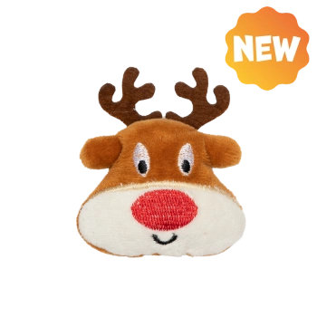 UNIQ PETS JUGUETE DE PELUCHE PARA GATOS PURRNIP cabeza de reno con hierba gatera 7x6cm