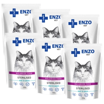 ENZO VET Esterilizado con ternera en salsa 6x100g