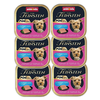 ANIMONDA Vom Feinsten mini adult  aves/salmón/eneldo 6x100g