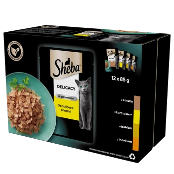Sheba Sachet Delicadeza En Jalea Sabor Aves 12x85g