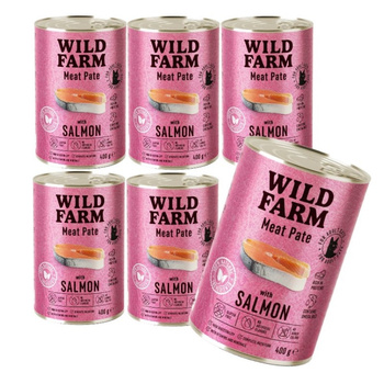 WILD FARM Pate Salmon 6x400g - comida para gatos sin gluten