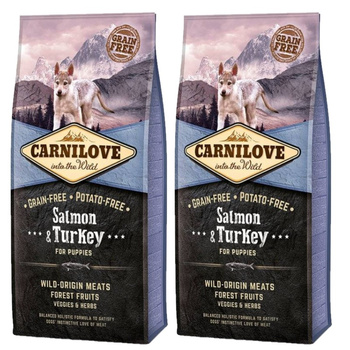Carnilove Salmón y Pavo para Cachorros 2x12kg