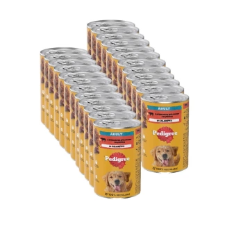 Pedigree Adult Comida húmeda para perros con gelatina de ternera 24x1200g