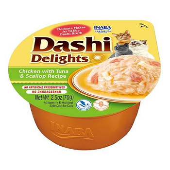 Alimento complementario para gatos Inaba DASHI - caldo con sabor a pollo y atún 70 g