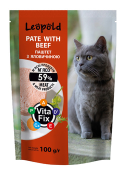 Leopold paté de carne con buey para gatos 100g