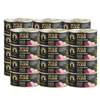 WILD FARM Fillets Duck&Chicken 24x70g - comida húmeda para gatos sin cereales en caldo