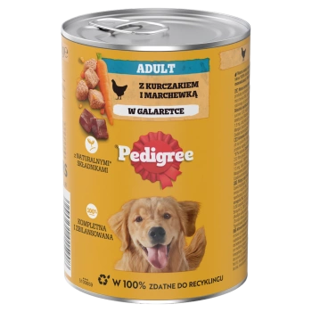 Pedigree Comida húmeda para perros adultos con pollo y verduras en gelatina 400g