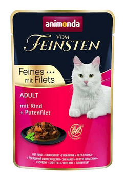 ANIMONDA Cat Vom Feinsten Adulto Carne + Pavo Filete Bolsita 85g