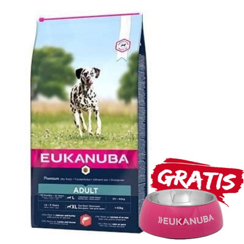 Eukanuba Adult Large Salmón y Cebada 12kg + ¡Cuenco GRATIS!