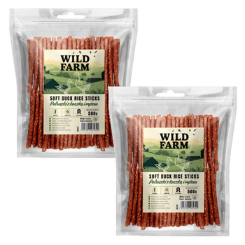 WILD FARM palitos de pato y arroz 2x500g golosinas para perros