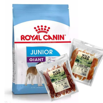 ROYAL CANIN Gigante Junior 15kg & WILD FARM Mezcla de Sabores 2x500g