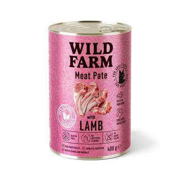 WILD FARM Pate Cordero 400g - comida para gatos sin gluten