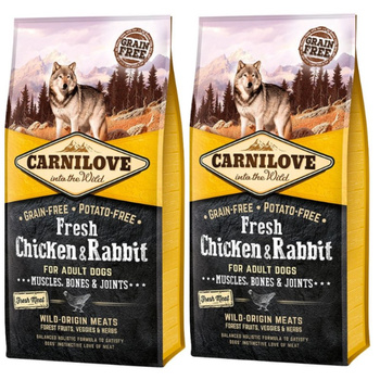 Carnilove Pollo Fresco Conejo Adulto 2x12 kg