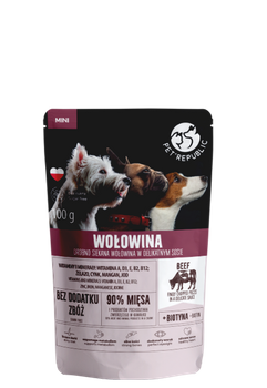 PetRepublic Mini Trozos Finamente Picados en Delicada Salsa de Carne 12x100g