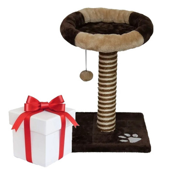 UNIQ PETS poste rascador para gatos con cama 46 cm + ¡Sorpresa para el Gato GRATIS!