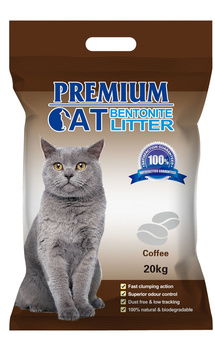Arena aglomerante de bentonita para gatos Premium - Café para gatos 20kg