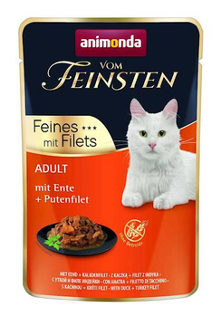 ANIMONDA Cat Vom Feinsten Adultos Pato + Pavo Filete Bolsita 85g
