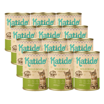 Katido Comida húmeda para gatos con jabalí 12x400g