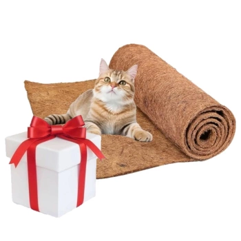 NUXIE® PREMIUM estera de coco lecho jaula soporte rascador para conejo gato xxl 60x100cm + ¡Sorpresa gratis para el gato!
