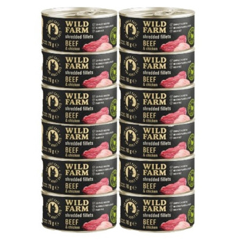 WILD FARM Fillets Beef & Chicken 12x70g - comida húmeda para gatos sin cereales en caldo