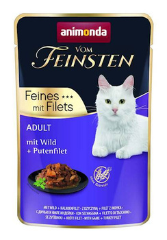 ANIMONDA Cat Vom Feinsten Adultos filete de venado + pavo Bolsita 85g