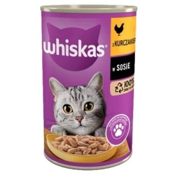 WHISKAS Comida Húmeda 1+ con Pollo en Salsa 400g