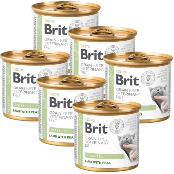 Brit Grain Free Veterinary Diet Cat Diabetes Cordero con guisantes 6x200g