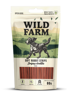 WILD FARM tiras de conejo 80g golosinas para perros