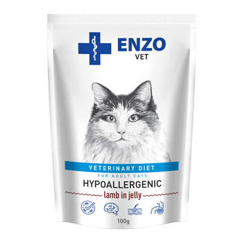 ENZO VET Hipoalergénico para gatos con cordero en gelatina 24x100g