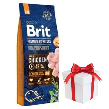 Brit Premium By Nature Senior S+M con Pollo 15kg + ¡Sorpresa para el Perro GRATIS!