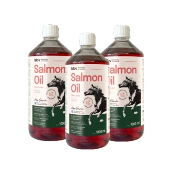 Aceite de salmón Lab-v – 100% aceite de salmón del Atlántico para caballos 3x1000 ml