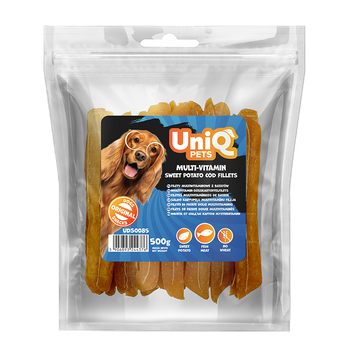 UNIQ PETS snacks para perros 500g Filetes de boniato multivitamínicos