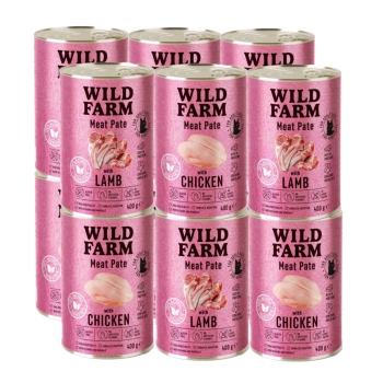 WILD FARM Paté de Pollo/Cordero 12x400g - alimento sin gluten para gatos