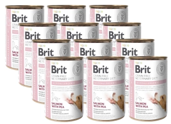 Brit Grain Free Veterinary Diet Perro Hipoalergénico Salmón con Guisantes 12x400g