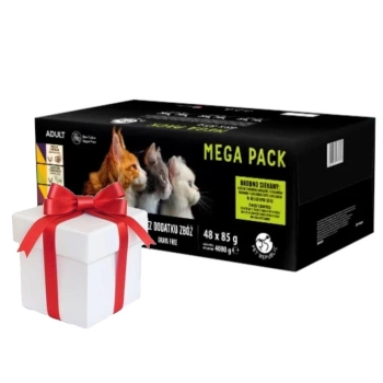 PetRepublic comida húmeda para gatos trozos en salsa delicada MIX sabores carne 48x85g + ¡Sorpresa gratis para el gato!