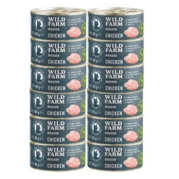 WILD FARM Mousse Pollo 12x80g - mousse sin cereales para gatos