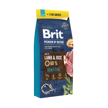 BRIT Premium By Nature Sensitive Cordero 15 kg + 3 kg