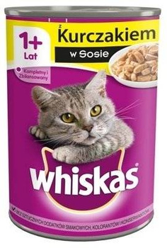 WHISKAS Comida Húmeda 1+ con Pollo en Salsa 400g