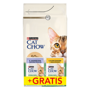 PURINA Cat Chow Alimento Esterilizado Rico en Pollo 1.5kg + 2 sobres GRATIS