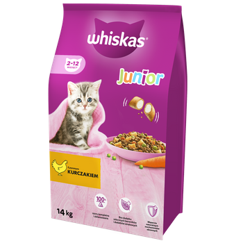 WHISKAS Alimento Seco para Gatitos Junior con Pollo 2x14kg
