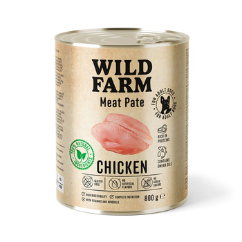 WILD FARM Pate Pollo 800g pienso para perros sin gluten