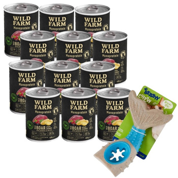 Wild Farm Monoprotein Jabalí 12x400g alimento hipoalergénico para perros