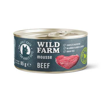 WILD FARM Mousse Beef 80g - mousse sin cereales para gatos