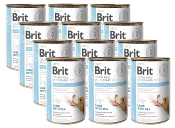 Brit Grain Free Veterinary Diet Perro Obesidad con Cordero y Guisantes 12x400g