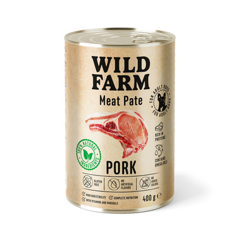 Wild Farm Pate Pork 400g comida para perros sin gluten