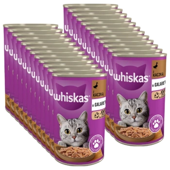 WHISKAS Comida húmeda para gatos 1+ con gelatina de pato 24x400g