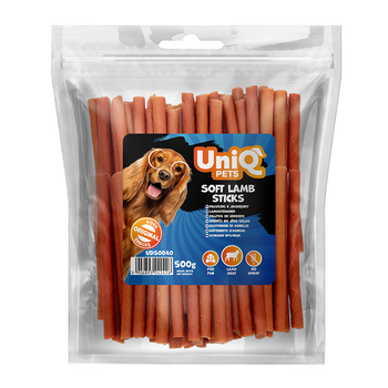 UNIQ PETS snacks para perros 500g Palitos de cordero